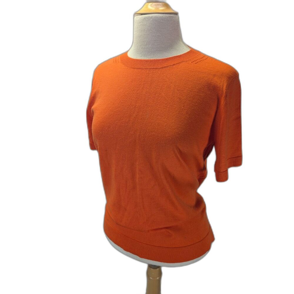 Banana Republic merino wool short sleeve crew neck sweater orange size XS